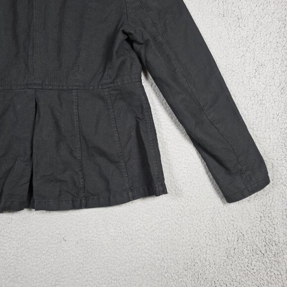 Banana Republic Jacket Womens Size 8 Black Cotton Linen Blend Y2K Grunge Goth - Picture 8 of 14